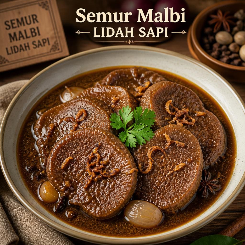 Semur Malbi Lidah Sapi Te Sate dengan bumbu semur gurih dan tekstur lembut